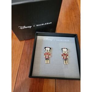Disney x Baublebar Nutcracker Mickey Mouse Dangle Earrings NIB
